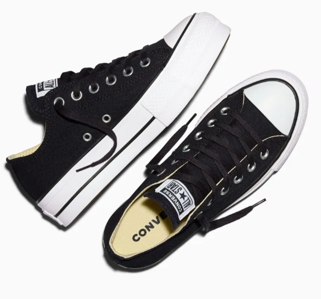 Tenis Converse de Plataforma Lift Negros en Choclo de Lona para Mujer