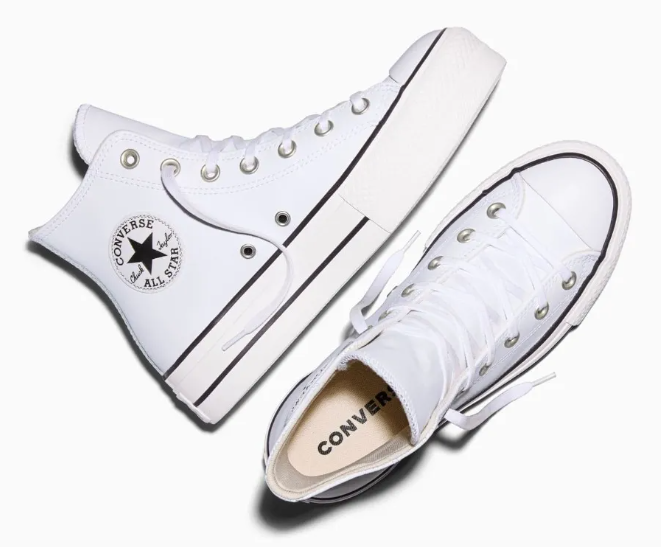 Tenis Converse de Plataforma Lift Blancos en Bota de Piel para Mujer