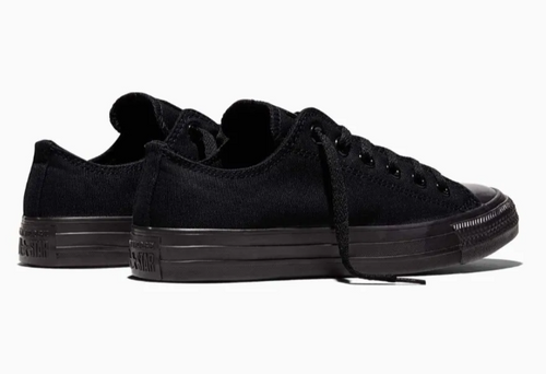 Tenis Converse Chuck Taylor All Star Negros Monocromaricos en Choclo de Lona Unisex