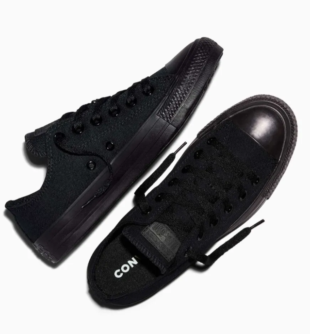 Tenis Converse Chuck Taylor All Star Negros Monocromaricos en Choclo de Lona Unisex