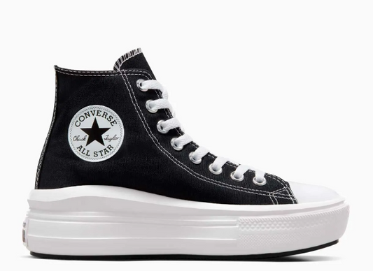 Tenis Converse de Plataforma Move Negros en Bota de Lona para Mujer