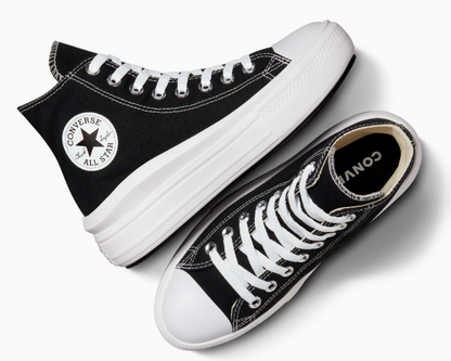Tenis Converse de Plataforma Move Negros en Bota de Lona para Mujer