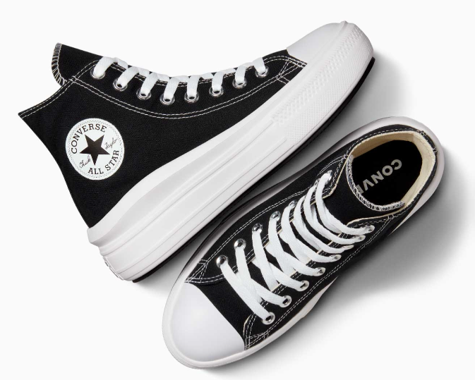 Tenis Converse de Plataforma Move Negros en Bota de Lona para Mujer