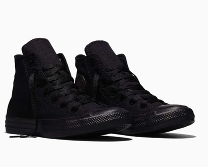 Tenis Converse Chuck Taylor All Star Negros Monocromáticos en Bota de Lona Unisex